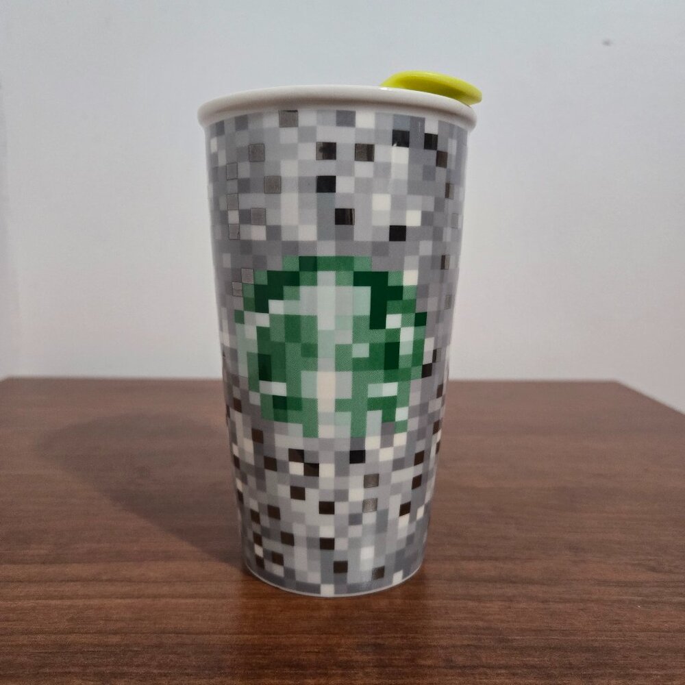 Starbucks Rodarte Ceramic Pixel Tumbler Travel Mug Cup 12oz 2012 Limited Edition